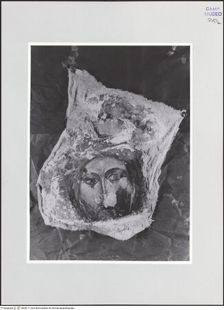 Vorderseite von Sopr. BAS NA [https://www.deutsche-digitale-bibliothek.de/content/lizenzen/rv-ez/] Christus am Kreuz - Detail: Kopf (während Restaurierung), bh566117_recto. Foto.