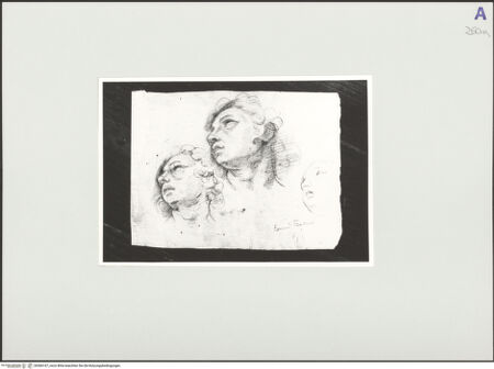 Vorderseite von Rom, Gabinetto Nazionale delle Stampe [https://www.deutsche-digitale-bibliothek.de/content/lizenzen/rv-ez/] Kopfstudien einer nach oben blickenden Frau - , bh566167_recto. Foto.