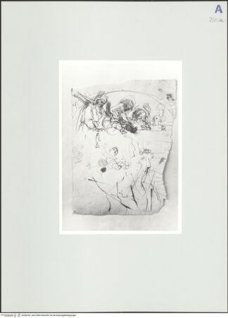 Vorderseite von Rom, Gabinetto Nazionale delle Stampe [https://www.deutsche-digitale-bibliothek.de/content/lizenzen/rv-ez/] Kompositionsskizze für eine Lünette mit der Darstellung der heiligen Familie - , bh566182_recto. Foto.