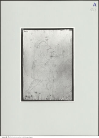 Vorderseite von Rom, Gabinetto Nazionale delle Stampe [https://rightsstatements.org/page/CNE/1.0/] Älterer Mann im Gehen - , bh566192_recto. Foto.