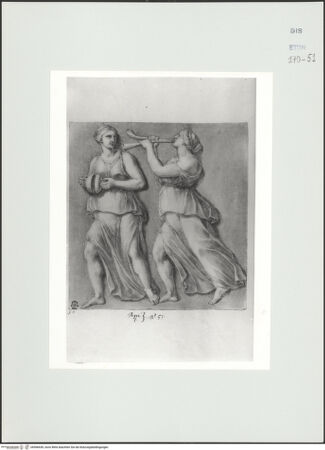 Vorderseite von Courtauld Institute, Conway Library [https://www.deutsche-digitale-bibliothek.de/content/lizenzen/rv-ez/] Zwei musizierende Mänaden (Relief, Galleria Colonna, Rom) - , bh566649_recto. Foto.