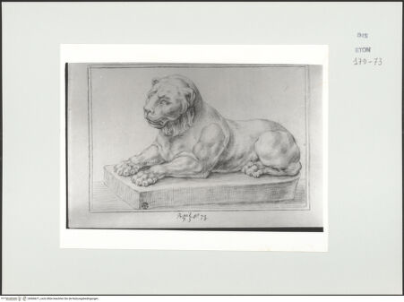 Vorderseite von Courtauld Institute, Conway Library [https://www.deutsche-digitale-bibliothek.de/content/lizenzen/rv-ez/] Löwe (Statue, Palazzo Chigi, Rom) - , bh566671_recto. Foto.