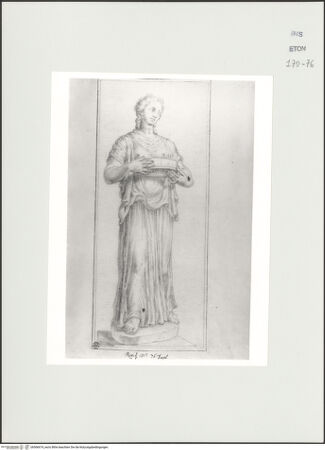 Vorderseite von Courtauld Institute, Conway Library [https://www.deutsche-digitale-bibliothek.de/content/lizenzen/rv-ez/] Die Vestalin Tuccia (Statue, Palazzo Chigi, Rom) - , bh566674_recto. Foto.