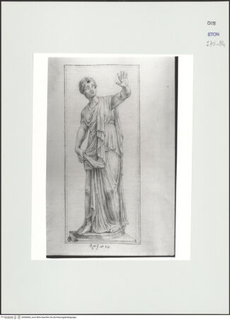 Vorderseite von Courtauld Institute, Conway Library [https://www.deutsche-digitale-bibliothek.de/content/lizenzen/rv-ez/] Tochter der Niobe (Statue, Palazzo Chigi, Rom) - , bh566682_recto. Foto.