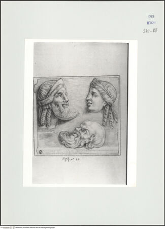 Vorderseite von Courtauld Institute, Conway Library [https://www.deutsche-digitale-bibliothek.de/content/lizenzen/rv-ez/] Masken (Relief, Palazzo Chigi, Rom) - , bh566683_recto. Foto.