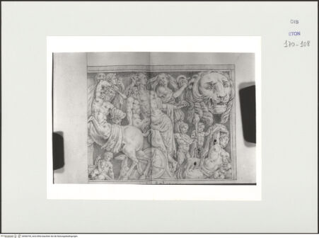 Vorderseite von Courtauld Institute, Conway Library [https://www.deutsche-digitale-bibliothek.de/content/lizenzen/rv-ez/] Zeichnungen nach einem antiken Sarkophagrelief (Palazzo Massimo, Rom)Bacchanal (recher Teil des Reliefs) - , bh566705_recto. Foto.