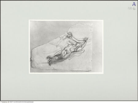 Vorderseite von Courtauld Institute, Conway Library [https://www.deutsche-digitale-bibliothek.de/content/lizenzen/rv-ez/] Zeichnungen nach einem Sarkophagrelief mit fünf Taten des Herkules (Villa Borghese, Rom)Linker Teil des Reliefs: Herkules erstickt den Nemeischen Löwen, Herkules tötet die Hydra von Lerna - , bh566717_recto. Foto.