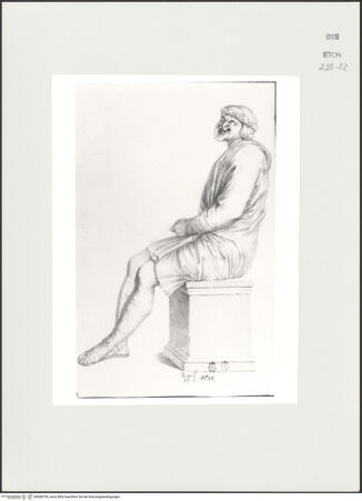 Vorderseite von Courtauld Institute, Conway Library [https://www.deutsche-digitale-bibliothek.de/content/lizenzen/rv-ez/] Maskierter Schauspieler (Statue, Palazzo Mattei, Roma) - , bh566739_recto. Foto.