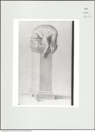 Vorderseite von Courtauld Institute, Conway Library [https://www.deutsche-digitale-bibliothek.de/content/lizenzen/rv-ez/] Altar (?) mit totem Widder (Statue, Musei Vaticani, Rom) - , bh566744_recto. Foto.