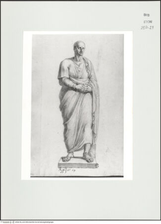 Vorderseite von Courtauld Institute, Conway Library [https://www.deutsche-digitale-bibliothek.de/content/lizenzen/rv-ez/] Seneca (Statue, Palazzo Mattei, Roma) - , bh566746_recto. Foto.