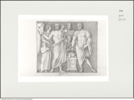 Vorderseite von Courtauld Institute, Conway Library [https://www.deutsche-digitale-bibliothek.de/content/lizenzen/rv-ez/] Opferszene (Relief, Palazzo Mattei, Roma) - , bh566787_recto. Foto.