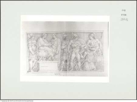 Vorderseite von Courtauld Institute, Conway Library [https://www.deutsche-digitale-bibliothek.de/content/lizenzen/rv-ez/] Alexander und Lysimachus (?) (Relief, Palazzo Mattei, Roma) - , bh566790_recto. Foto.