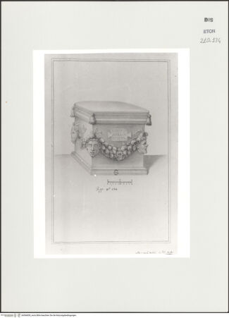 Vorderseite von Courtauld Institute, Conway Library [https://www.deutsche-digitale-bibliothek.de/content/lizenzen/rv-ez/] Pulvinar mit Girlande und Masken (Palazzo Mattei, Roma) - , bh566850_recto. Foto.