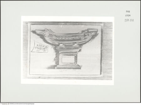 Vorderseite von Courtauld Institute, Conway Library [https://www.deutsche-digitale-bibliothek.de/content/lizenzen/rv-ez/] Navicella (Statue, Piazza della Navicella, Roma) - , bh566853_recto. Foto.