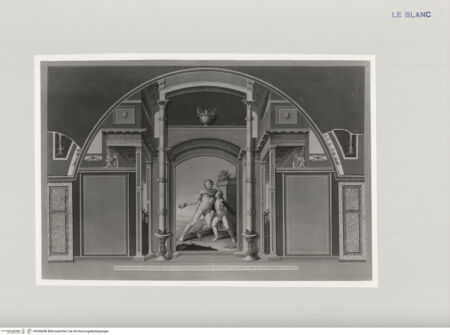 Vorderseite von Staatliche Museen zu Berlin - Preußischer Kulturbesitz [http://creativecommons.org/publicdomain/mark/1.0/] Serie antiker Wandgemälde der Villa Negroni in RomWanddekoration mit dem trunkenen Herkules - , bh566858. Foto.