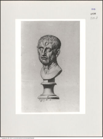 Vorderseite von Courtauld Institute, Conway Library [https://www.deutsche-digitale-bibliothek.de/content/lizenzen/rv-ez/] Seneca (Büste, Villa Medici, Roma) - , bh567714_recto. Foto.