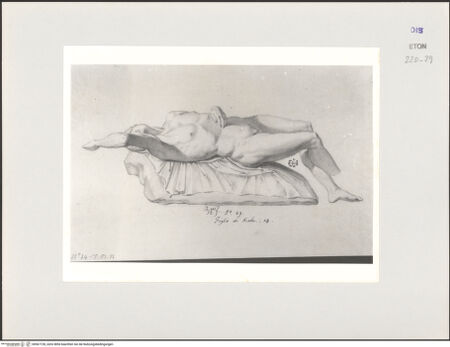 Vorderseite von Courtauld Institute, Conway Library [https://www.deutsche-digitale-bibliothek.de/content/lizenzen/rv-ez/] Sohn der Niobe, liegend (Statue, Uffizien, Florenz) - , bh567728_recto. Foto.