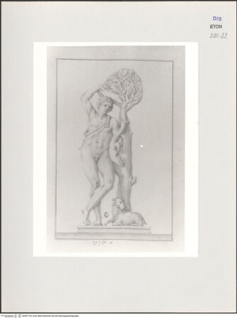 Vorderseite von Courtauld Institute, Conway Library [https://www.deutsche-digitale-bibliothek.de/content/lizenzen/rv-ez/] Satyr und Ziege unter einer Eiche (Statuengruppe, Villa Medici, Roma) - , bh567733_recto. Foto.