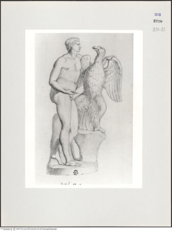 Vorderseite von Courtauld Institute, Conway Library [https://www.deutsche-digitale-bibliothek.de/content/lizenzen/rv-ez/] Ganymed tränkt den Adler Jupiters (Statue, Uffizien, Florenz) - , bh567734_recto. Foto.