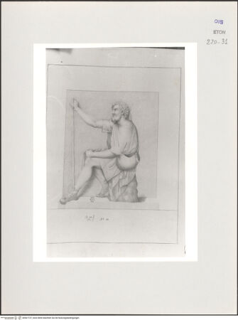 Vorderseite von Courtauld Institute, Conway Library [https://www.deutsche-digitale-bibliothek.de/content/lizenzen/rv-ez/] Rastender Wanderer (Relief, Uffizien, Florenz) - , bh567737_recto. Foto.