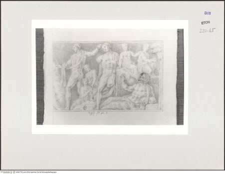 Vorderseite von Courtauld Institute, Conway Library [https://www.deutsche-digitale-bibliothek.de/content/lizenzen/rv-ez/] Zeichnungen nach einem antiken Sarkophagrelief (Villa Medici, Rom)Die Jagd auf den Calydonischen Eber (rechter Teil des Reliefs) - , bh567750_recto. Foto.