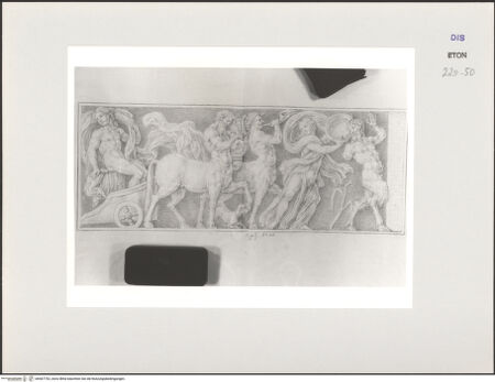 Vorderseite von Courtauld Institute, Conway Library [https://www.deutsche-digitale-bibliothek.de/content/lizenzen/rv-ez/] Triumph des Bacchus (Relief, Villa Medici, Roma) - , bh567753_recto. Foto.