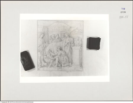 Vorderseite von Courtauld Institute, Conway Library [https://www.deutsche-digitale-bibliothek.de/content/lizenzen/rv-ez/] Opferung eines Ochsen (Relief, Villa Medici, Roma) - , bh567758_recto. Foto.