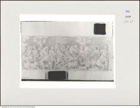 Vorderseite von Courtauld Institute, Conway Library [https://www.deutsche-digitale-bibliothek.de/content/lizenzen/rv-ez/] Jagdszene (Sarkophagrelief, Villa Medici, Roma) - , bh567764_recto. Foto.