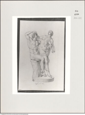 Vorderseite von Courtauld Institute, Conway Library [https://www.deutsche-digitale-bibliothek.de/content/lizenzen/rv-ez/] Nymphe und Satyr (Statuengruppe, Palazzo Altemps, Rom) - , bh567936_recto. Foto.