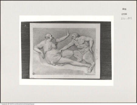 Vorderseite von Courtauld Institute, Conway Library [https://www.deutsche-digitale-bibliothek.de/content/lizenzen/rv-ez/] Pan und Nymphe (Echo?) (Relief, Villa Ludovisi, Rom) - , bh567939_recto. Foto.