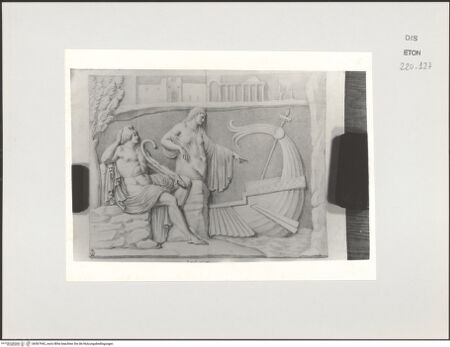 Vorderseite von Courtauld Institute, Conway Library [https://www.deutsche-digitale-bibliothek.de/content/lizenzen/rv-ez/] Paris und Oenone (Relief, Villa Ludovisi, Rom) - , bh567942_recto. Foto.