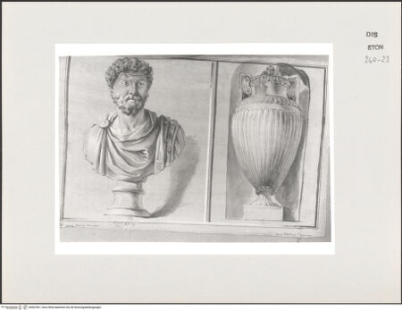 Vorderseite von Courtauld Institute, Conway Library [https://www.deutsche-digitale-bibliothek.de/content/lizenzen/rv-ez/] Büste des Marc Aurel. Vase (Biblioteca Marciana, Venedig) - , bh567967_recto. Foto.