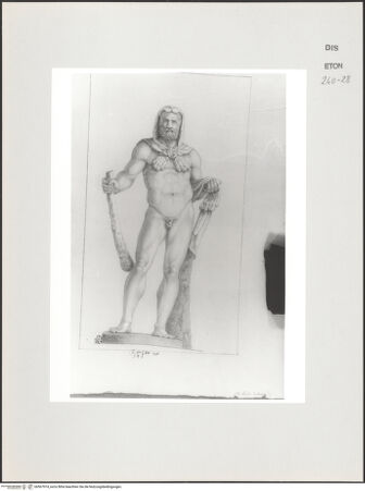 Vorderseite von Courtauld Institute, Conway Library [https://www.deutsche-digitale-bibliothek.de/content/lizenzen/rv-ez/] Herkules (Statue, Palazzo Giustiniani, Rom) - , bh567974_recto. Foto.