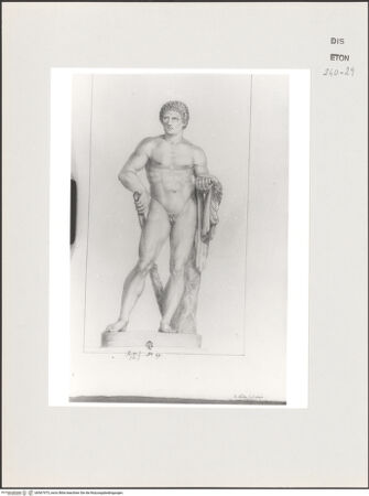 Vorderseite von Courtauld Institute, Conway Library [https://www.deutsche-digitale-bibliothek.de/content/lizenzen/rv-ez/] Junger Herkules (Statue, Palazzo Giustiniani, Rom) - , bh567975_recto. Foto.