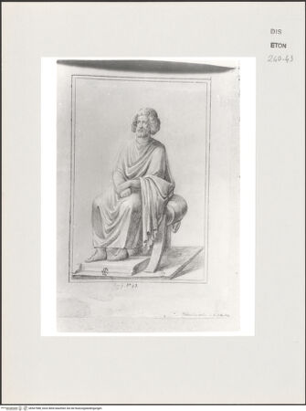 Vorderseite von Courtauld Institute, Conway Library [https://www.deutsche-digitale-bibliothek.de/content/lizenzen/rv-ez/] Sitzender Philosoph (Statue, Villa Albani?, Rom) - , bh567988_recto. Foto.