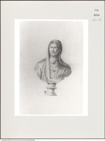 Vorderseite von Courtauld Institute, Conway Library [https://www.deutsche-digitale-bibliothek.de/content/lizenzen/rv-ez/] Büste eines Mannes mit Toga (Villa Mattei, Rom) - , bh567995_recto. Foto.