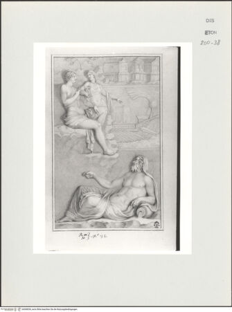 Vorderseite von Courtauld Institute, Conway Library [https://www.deutsche-digitale-bibliothek.de/content/lizenzen/rv-ez/] Paris und die Nymphe Oenone. Flussgott (Relief, Palazzo Spada, Rom) - , bh568036_recto. Foto.