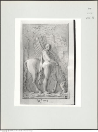 Vorderseite von Courtauld Institute, Conway Library [https://www.deutsche-digitale-bibliothek.de/content/lizenzen/rv-ez/] Bellerophon und Pegasus (Relief, Palazzo Spada, Rom) - , bh568037_recto. Foto.