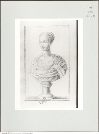 Vorderseite von Courtauld Institute, Conway Library [http://creativecommons.org/publicdomain/mark/1.0/] Büste einer Frau (Palazzo Spada, Rom) - , bh568040_recto. Foto.