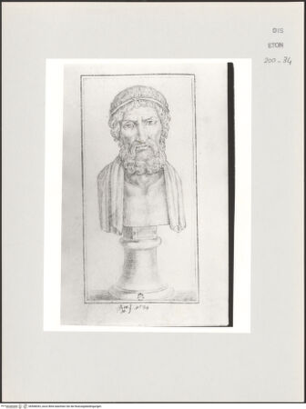 Vorderseite von Courtauld Institute, Conway Library [https://www.deutsche-digitale-bibliothek.de/content/lizenzen/rv-ez/] Büste eines Philosophen (Palazzo Spada, Rom) - , bh568043_recto. Foto.