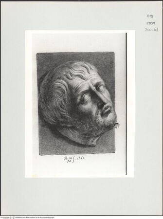 Vorderseite von Courtauld Institute, Conway Library [https://www.deutsche-digitale-bibliothek.de/content/lizenzen/rv-ez/] Kopf eines Barbaren (Relief, Galleria degli Uffizi, Florenz) - , bh568066_recto. Foto.