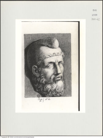 Vorderseite von Courtauld Institute, Conway Library [https://www.deutsche-digitale-bibliothek.de/content/lizenzen/rv-ez/] Kopf eines bärtigen Barbaren (Relief, Galleria degli Uffizi, Florenz) - , bh568067_recto. Foto.