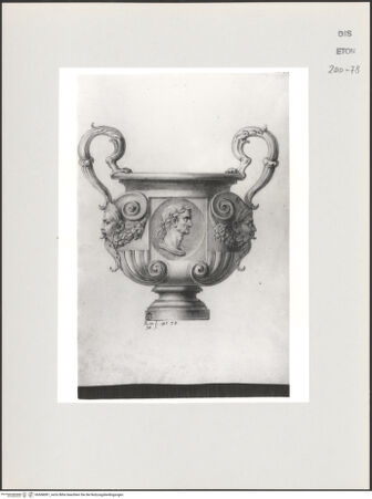 Vorderseite von Courtauld Institute, Conway Library [https://www.deutsche-digitale-bibliothek.de/content/lizenzen/rv-ez/] Gefäß mit Henkeln, ornamentalem Schmuck und Porträtbildnis (Galleria degli Uffizi, Florenz) - , bh568081_recto. Foto.