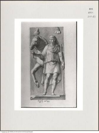 Vorderseite von Courtauld Institute, Conway Library [https://www.deutsche-digitale-bibliothek.de/content/lizenzen/rv-ez/] Jugendlicher, ein Pferd führend (Relief, Galleria degli Uffizi, Florenz) - , bh568086_recto. Foto.