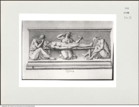 Vorderseite von Courtauld Institute, Conway Library [https://www.deutsche-digitale-bibliothek.de/content/lizenzen/rv-ez/] Beweinung eines Toten (Relief, Palazzo Niccolini, Florenz) - , bh568096_recto. Foto.