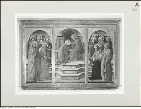 Vorderseite von Musei Vaticani [https://www.deutsche-digitale-bibliothek.de/content/lizenzen/rv-ez/] Krönung Mariens - Gesamtansicht, bh568674_recto. Foto.