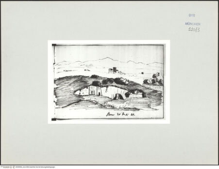 Vorderseite von Bibliotheca Hertziana [https://www.deutsche-digitale-bibliothek.de/content/lizenzen/rv-ez/] Skizzenbuch LatiumRom (Agro Romano) - , bh569066_recto. Foto.