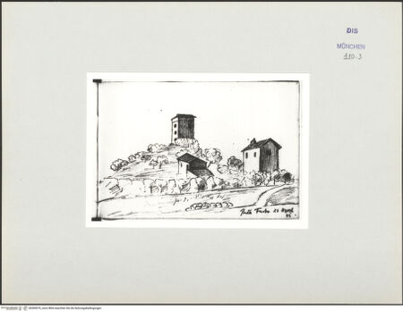 Vorderseite von Bibliotheca Hertziana [https://www.deutsche-digitale-bibliothek.de/content/lizenzen/rv-ez/] Skizzenbuch LatiumPorta Furba - , bh569070_recto. Foto.