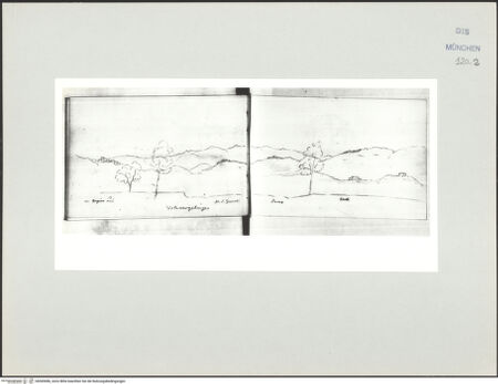 Vorderseite von Bibliotheca Hertziana [https://www.deutsche-digitale-bibliothek.de/content/lizenzen/rv-ez/] Skizzenbuch Latium, KampanienVolsiner Berge von Arpino aus - , bh569086_recto. Foto.