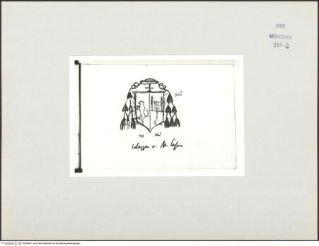 Vorderseite von Bibliotheca Hertziana [https://www.deutsche-digitale-bibliothek.de/content/lizenzen/rv-ez/] Skizzenbuch Latium, KampanienKardinalswappen von Montecassino - , bh569087_recto. Foto.